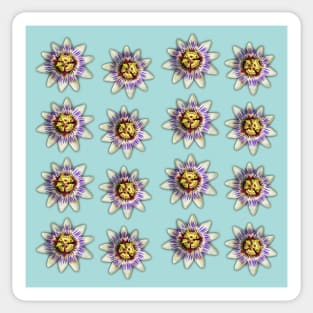 A pattern of blue passionflower Sticker